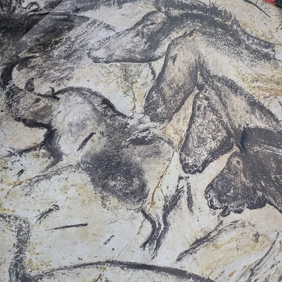 Horses Lascaux Cave Painting Prehistoric Giclée Fine Art Print 41 x 32